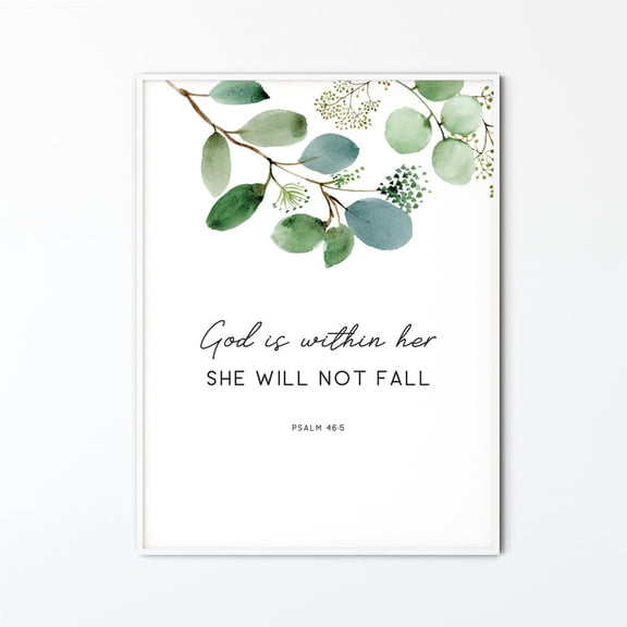 Psalm 46:5 God Is Within Her Poster, Unframed Size 16x24