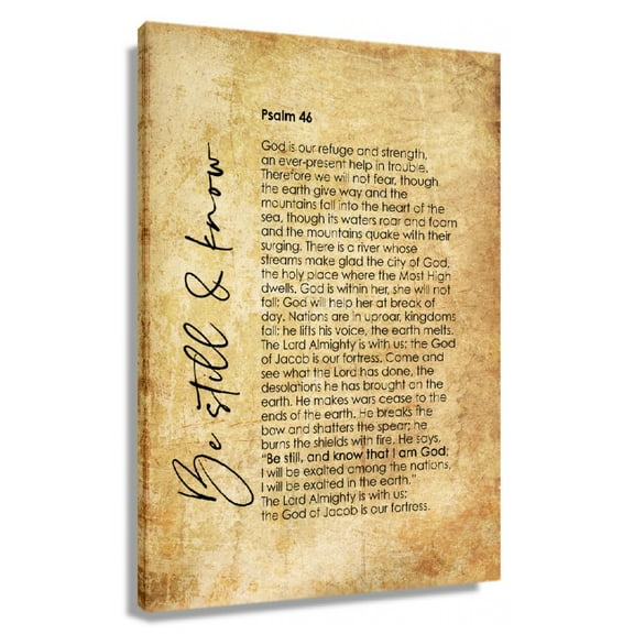 Psalm 46 Bible Quote Wall Art Scripture Posters Canvas Paintings for Living Room Artwork for Hallway Print Pictures Deco for Bathroom Giclee Painting