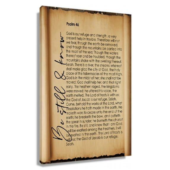 Psalm 46 Bible Verse Wall Art Vintage Scripture Posters Poster Nature Print Canvas Oil Painting Panels Modern Artwork Giclee Artwork Wall Room Decor