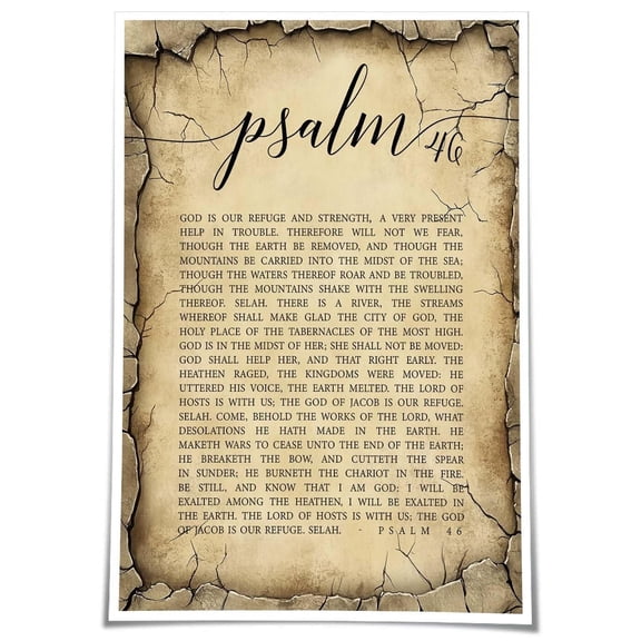 Psalm 46 Kjv Wall Art Bible Verse Poster Praying Vintage Scripture Wall Decor Christian Posters Artwork for Living Room Wall Canvases