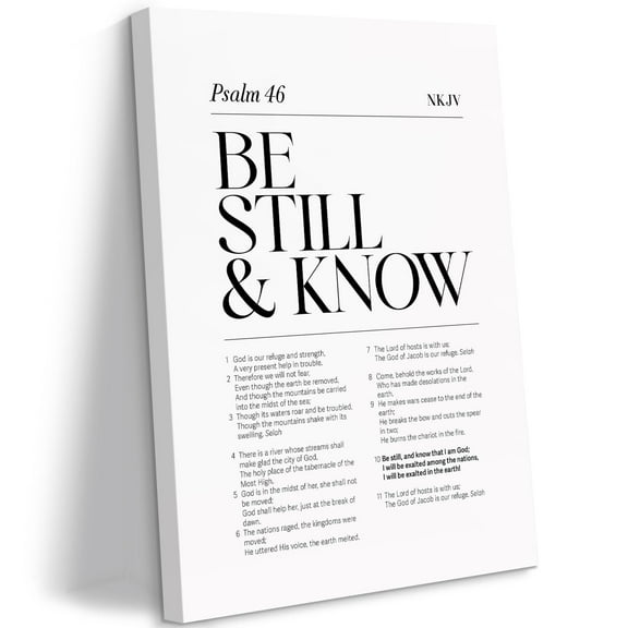 Psalm 46 Be Still And Know Wall Art Christian Canvas poster  Painting Bible Verse Scripture Wall Art Decor Jesus Pictures Religious Poster Modern Christian Artwork for Prayer Room