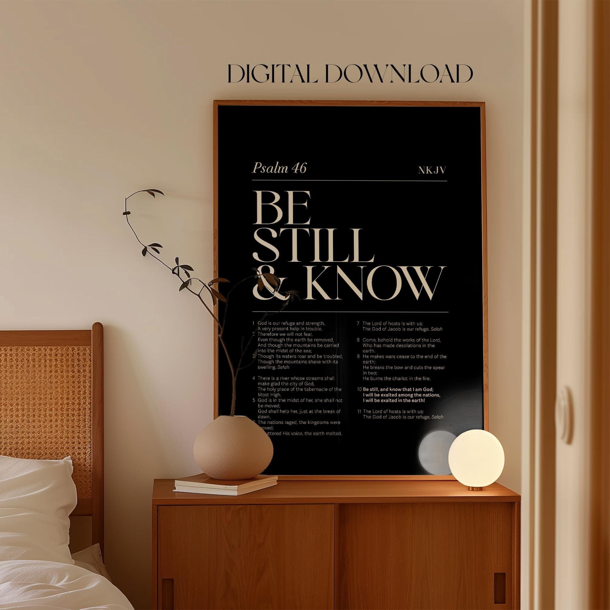 Psalm 4610 Be Still And Know Christian Wall Art Bible Verse Trendy ...