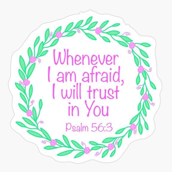 Psalm 56:3 Green Pastel Sticker