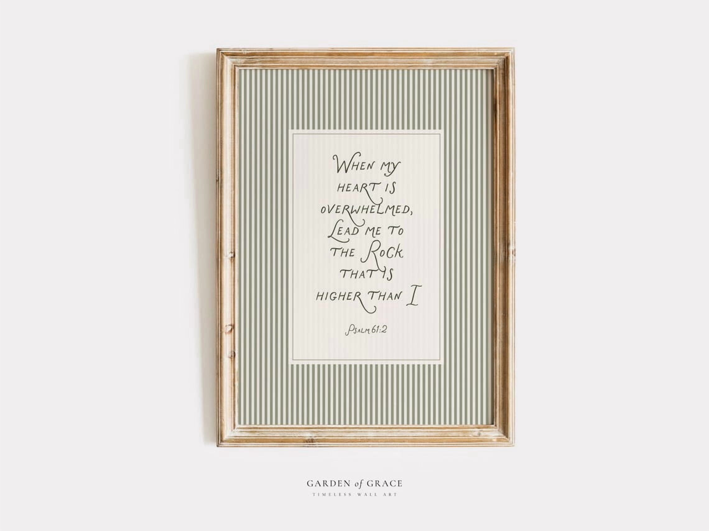 Confirmation Toy Psalm 61:2 Wall Art Print, When My Heart Is Overwhelmed, Christian Sage ...