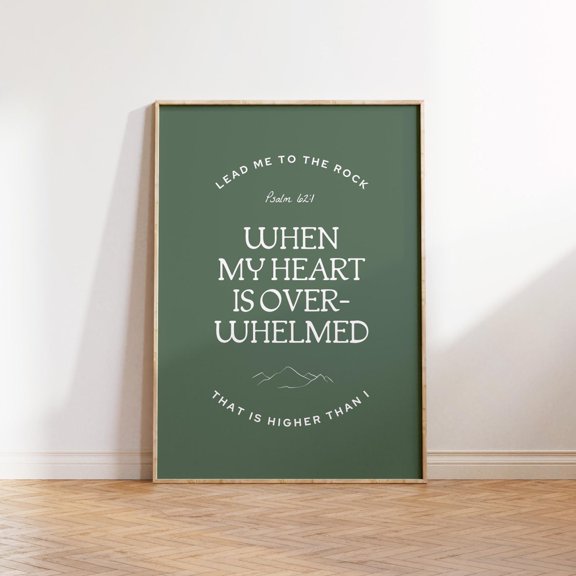Psalm 62:1 Minimalist Christian Motivational Quote, Unframed Paper Poster 8x10in