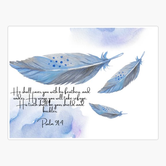 Psalm 91:4 Sticker