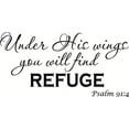 thumbnail image 1 of Psalm 91:4 (V2) Under His Wings You Will Find Refuge. Bible Verse Inspired Wall Decal, Our Inspirational Christian Scripture Wall Arts Are Made in the Usa., 1 of 1
