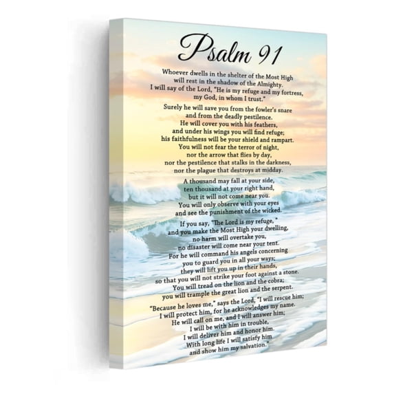 Psalm 91 Canvas Wall Art Christian Bible Verses Scripture Poster Christ ...