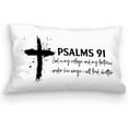 thumbnail image 1 of Psalm 91 Christian Pillow Covers 18x18, Inspirational Bible Verse Religious God Gifts, Scripture Cross Decorations Throw Pillow Cover, Motivational Faith Cushion Covers for Bedroom Decor, 1 of 6