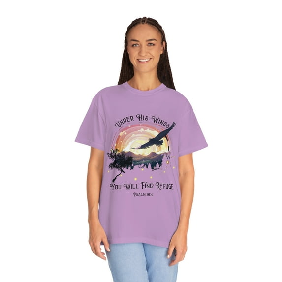 Psalm 91 Christian Shirts God Is My Refuge Worship Shirt Psalms 91 Faith Based Shirt Christian Merch Trust In The Lord Comfort Color Graphic