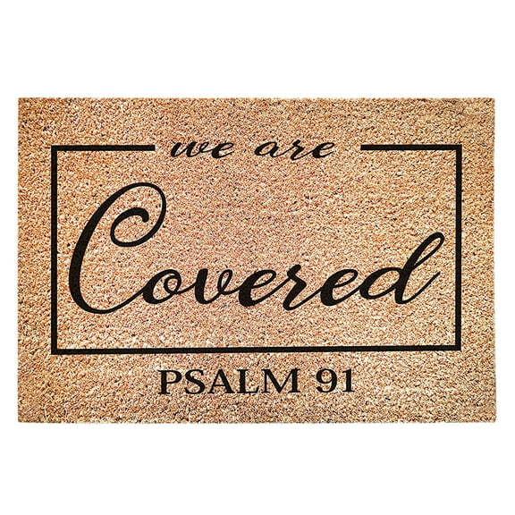 Psalm 91 Doormat, Inspirational Religious Front Door Mat, Non-Slip Home Decor Welcome Mat for Christians, Church, and Faith-Based Entryway Decor