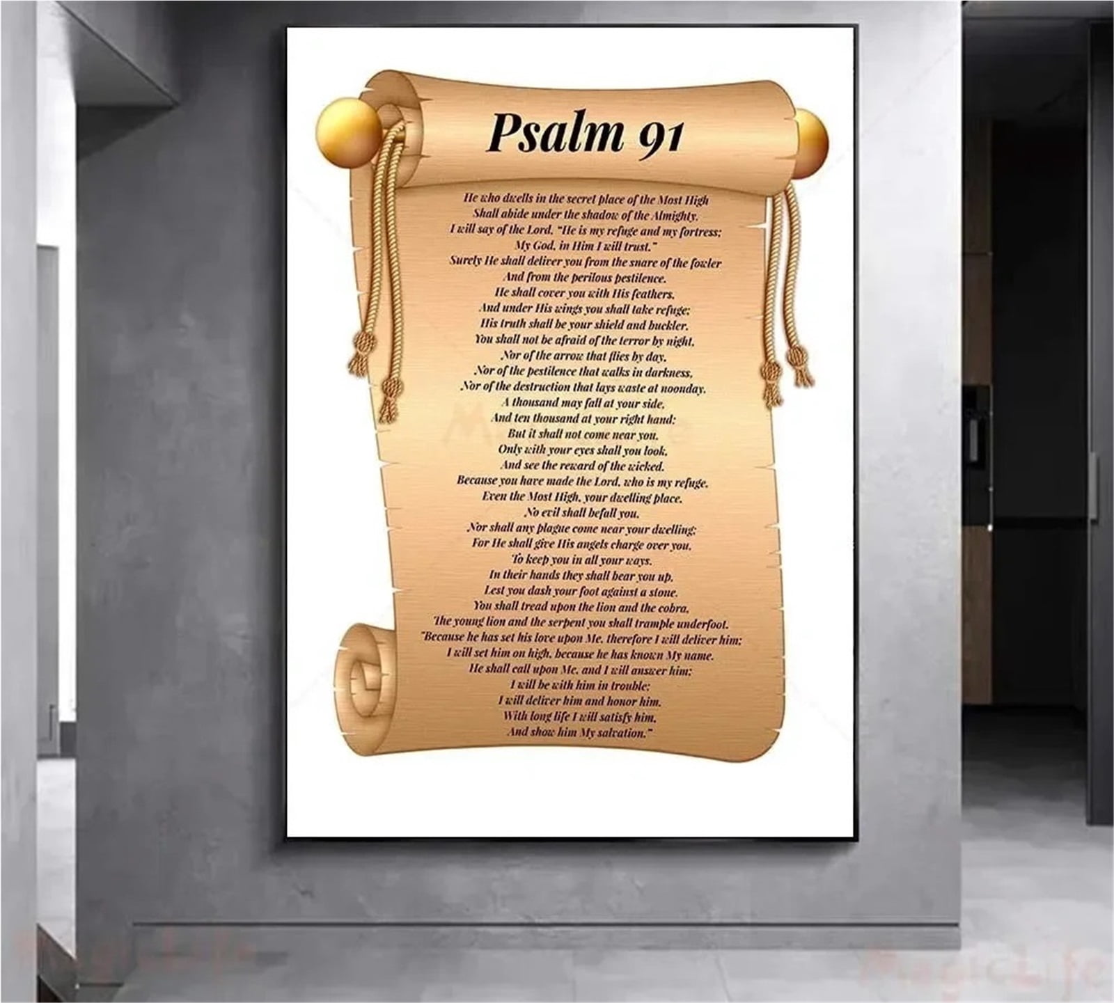 Psalm 91 Prayer Art Poster Print. 