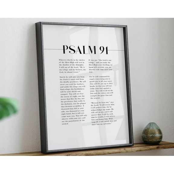Psalm 91 Scripture Wall Art, He Who Dwells In The Shelter, Bible Verse Artwork For Your Christian Home Decor Wall Art, Modern Wall Decor, 24x36 UNFRAMED