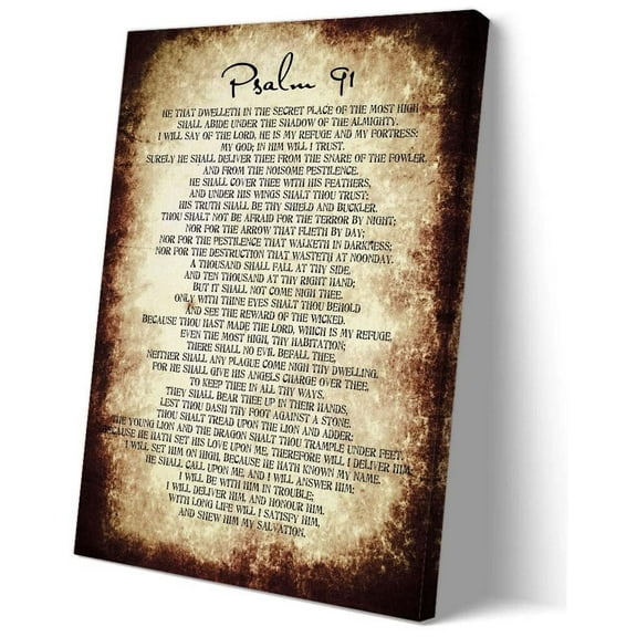 Psalm 91 Wall Art Bible Verse Wall Art Scripture Poster Kitchen Wall Decoration Living Room Vertical Canvas Prints Decorative Pictures