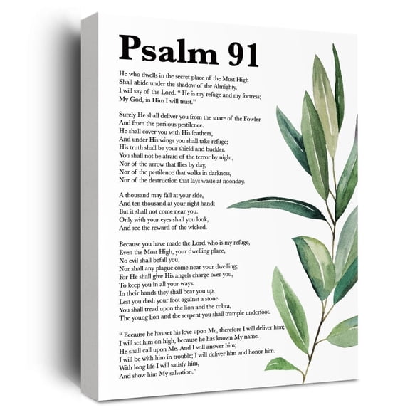 Psalm 91 Wall Art, Bible Verses Wall Decor, Scripture Wall Art, Christian Wall Decor, Inspirational Quotes Bible Verse Scripture  Christian Prayer Room Office Church Decor poster