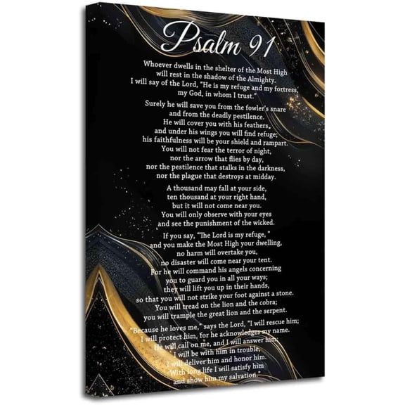 Psalm 91 Wall Art Poster Bible Verses Wall Decor Christian Wall Art Decor Prayer Room Decor Religious Gifts For Home Church Or Prayer Room Faith Based Gift For Christian Believers poster