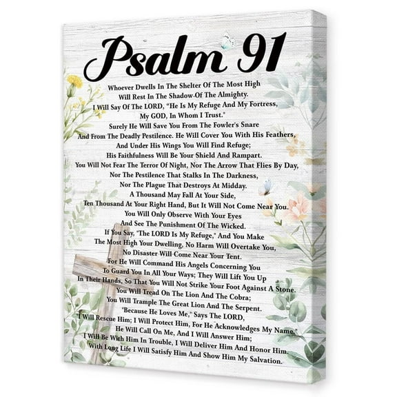 Psalm 91 Wall Art poster Religious Bible Verse Wall Decor,Scripture Canvas Wall Art for Christian Home Office Church poster
