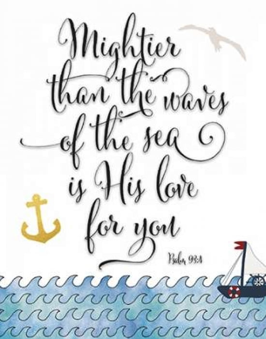 Psalm 93-4 Mightier Canvas Art - Tara Moss (22 x 28)