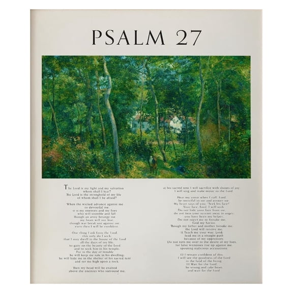 Psalm Bible Verse Wall Art | Psalm 27 Nature Art Poster | Inspirational Christian Scripture Print For Home, Church, Or Office Decor | Elegant Religious Gift | Oak