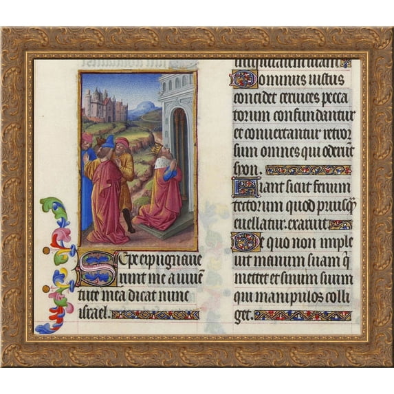 Psalm CXXVIII 24x20 Gold Ornate Wood Framed Canvas Art by Limbourg brothers