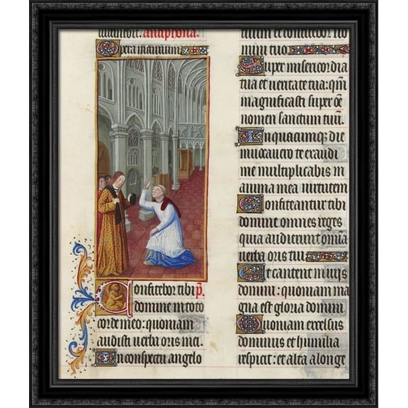 Psalm CXXXVII 28x32 Large Black Ornate Wood Framed Canvas Art by Limbourg brothers