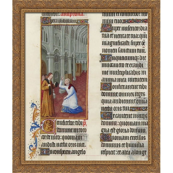 Psalm CXXXVII 28x32 Large Gold Ornate Wood Framed Canvas Art by Limbourg brothers