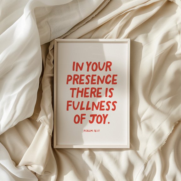 Psalm Fullness Joy Minimal Wall Art Home Decor