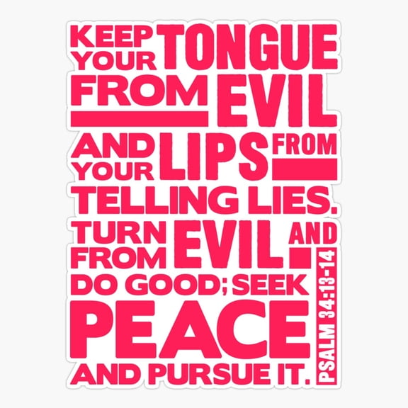 Psalm Keep Tongue From Evil Sticker