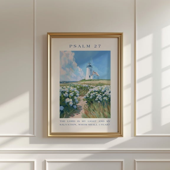 Psalm Lighthouse Bible Verse Wall Art Home Decor