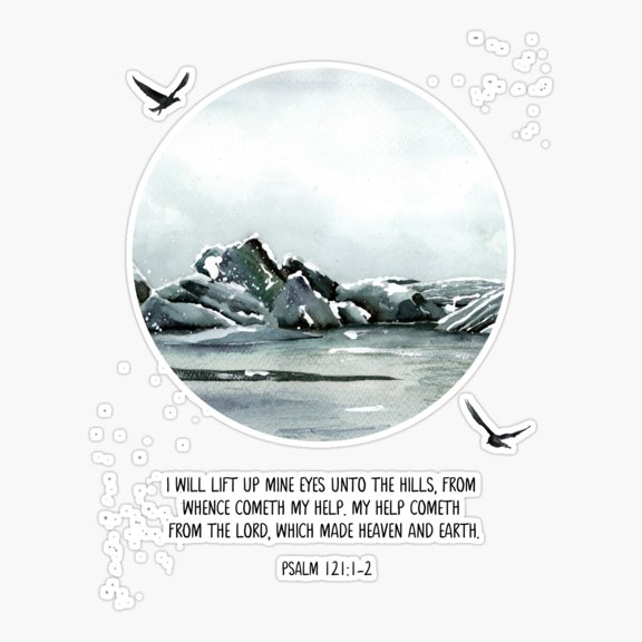 Psalm One Twenty One Help Verse Sticker