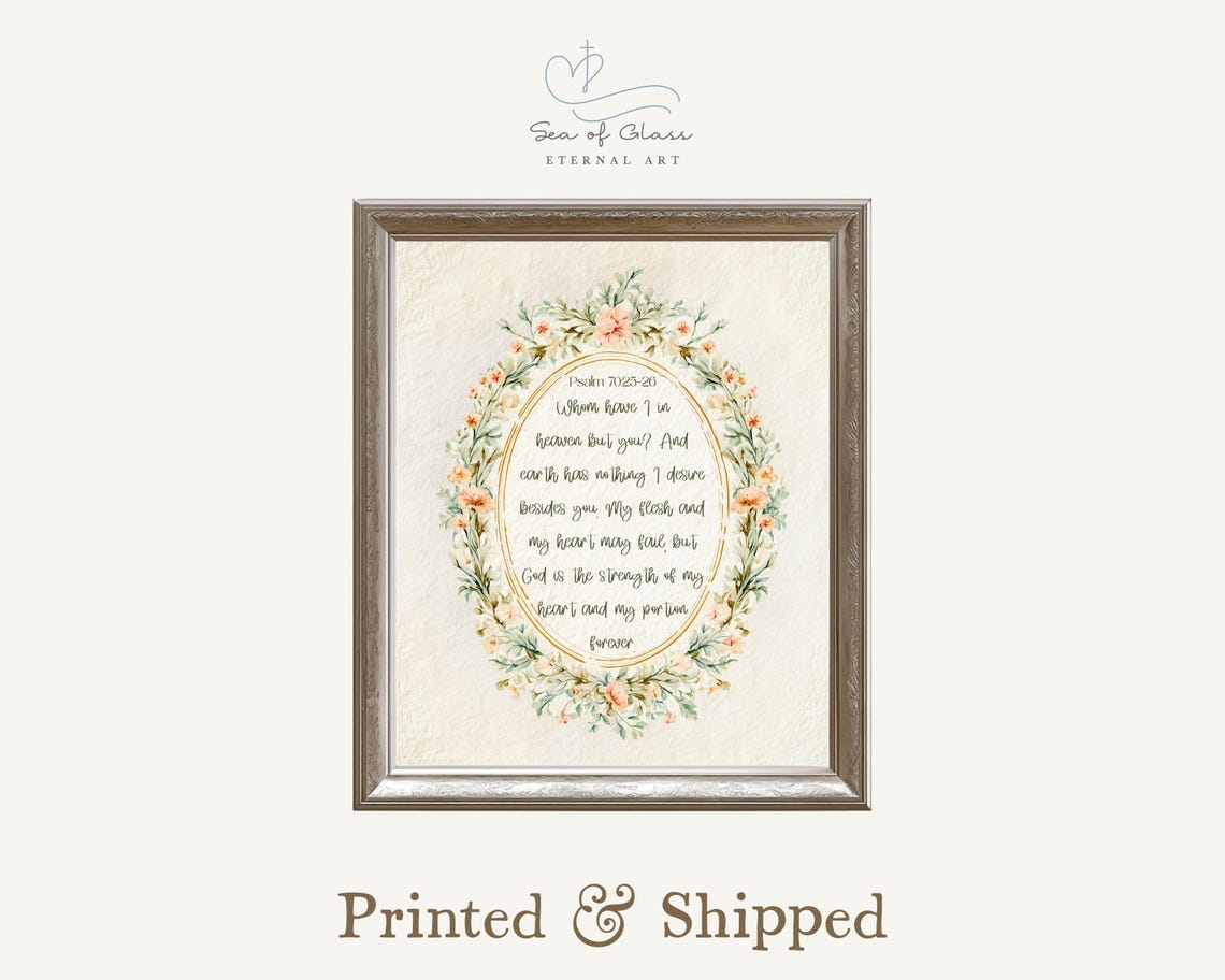 Cottage Scripture Image Psalm Scripture Wall Art Poster Vintage Floral Bible Verse Decor ...