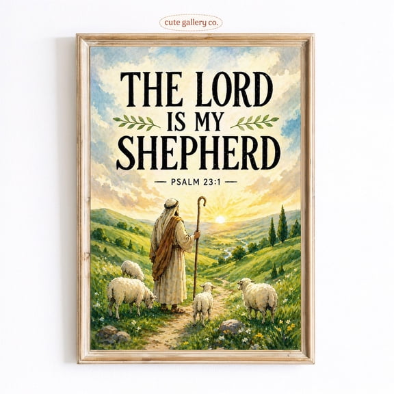 Psalm Shepherd Flock Christian Wall Art Home Decor Unframed Paper Print