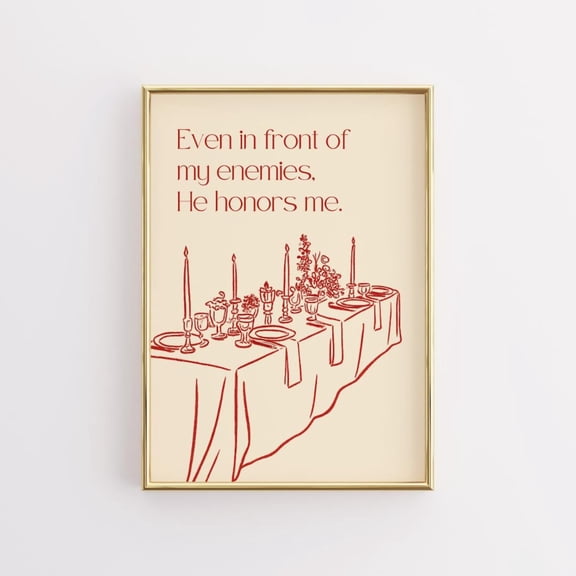Psalm Table Scene Christian Dining Poster Unframed Paper Print