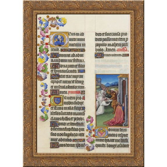 Psalm XXI 24x18 Gold Ornate Wood Framed Canvas Art by Limbourg brothers