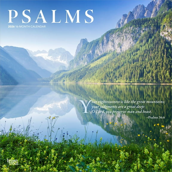 Psalms | 2026 12x24" (Hanging) Square Wall Calendar | Plastic-Free | BrownTrout