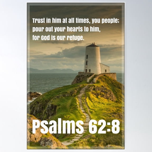Psalms 62:8 Poster Wall Art, Modern Wall Decor For Living Room Bedroom, 8x12 UNFRAMED