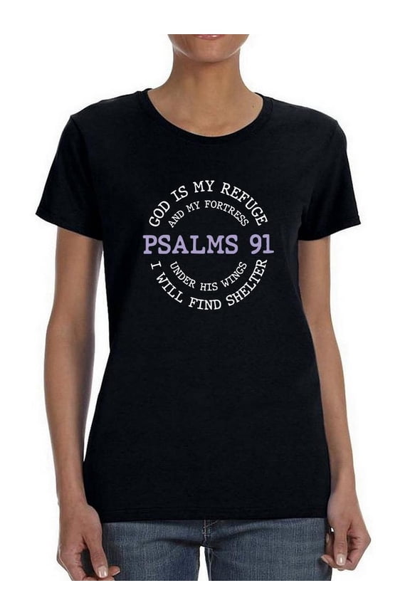 Psalms 91 T-Shirt Women -Smartprints Designs, Female Medium