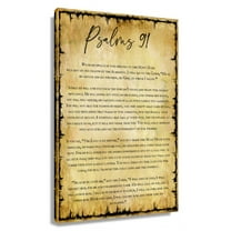 Psalms 91 Wall Art Bible Verse Poster Vintage Prints Painting Artwork Decorations For Living Room Canvas Pics Unframed 12x18 in