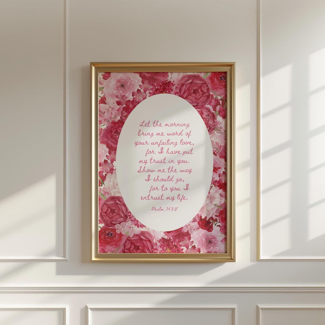 Psalms Floral Bible Verse Wall Art Print, Faith Decor - Walmart.com