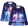 thumbnail image 1 of Psesaysky 2 Pack Adorable Axolotl Girls Long Sleeve Shirts Soft Lightweight Crewneck 13-14 Years Girls' Basic Long-Sleeve T-Shirts Toddlers' Winter Tees, 1 of 6