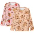 thumbnail image 1 of Psesaysky 2 Pack Capybara Watermelon Girls Long Sleeve Shirts 15-16 Years Soft Crewneck Long-Sleeve Loose T-Shirts Cute Basic Tops Layering Tees, 1 of 6