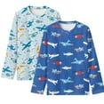 thumbnail image 1 of Psesaysky 2 Pack Toddler Boys Long Sleeve T-Shirts Cartoon Airplane 3-4 Years Kids Lightweight Crewneck Basic Tops Tees Fall Graphic Shirts, 1 of 6