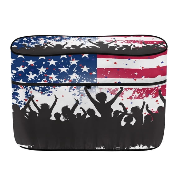 Psesaysky 4th of July RV Dual Propane Tank Cover Featuring Polyester Canvas, Easy to Install Cover for Camping and Outdoor Travel