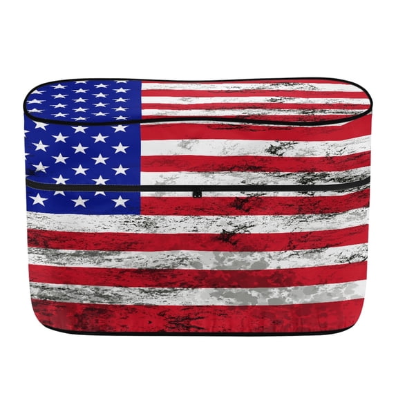 Psesaysky 4th of July Rv Dual Propane Tank Cover Featuring Distressed American Flag, Polyester Waterproof Durable Cover for Outdoor Travel Camping