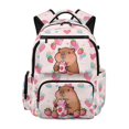thumbnail image 1 of Psesaysky Adjustable Shoulder Strap Laptop School Bag for Middle School Daily School, 600D Polyester Waterproof Book Bag, Strawberry Heart Print, 1 of 10
