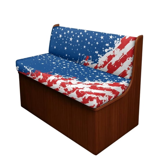 Psesaysky American Flag Stars RV Sofa Seat Covers Stretch Washable 2 Pcs Camper Cushion Slipcover with Elastic Edge Dinette Couch Cover for Travel Trailer RV Accessories