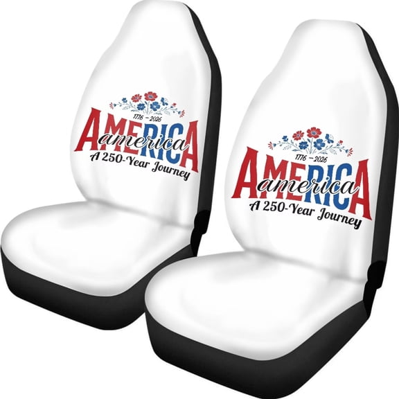 Psesaysky American Floral Automotive Seat Covers Pack of 2 Set 250 Years of Freedom Automobile Seat Protector Classic Auto Interior Accessories Fit Cars, Truck or SUVs