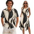 thumbnail image 1 of Psesaysky Art Design Shirts and Dress for Couples 2026 Matching Outfit Summer Sleeveless Flowy Sundress for Women with Pockets Mens Buttons Aloha Tropical Shirts, 1 of 7