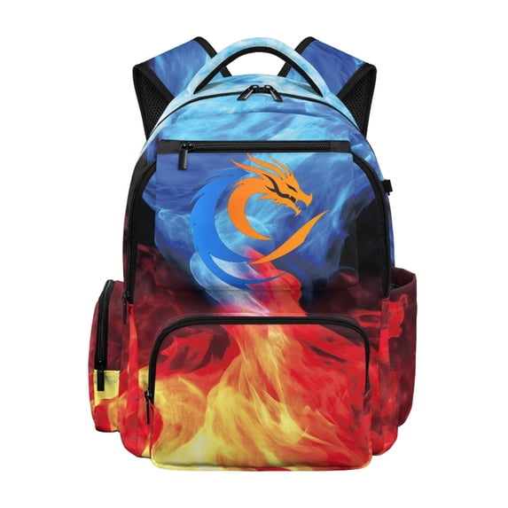Psesaysky Artistic Water and Fire Design Zaino per ragazze with Breathable, Durable Lightweight 17 Inch Backpack for Girls for Daily Use School