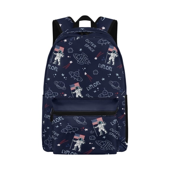 Psesaysky Astronaut US Flag Space Backpack Universe Planets Printing School Bags for Kids
